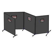 Gray Laser Welding Safety Screen with Wheels (1545mm x 2045mm)