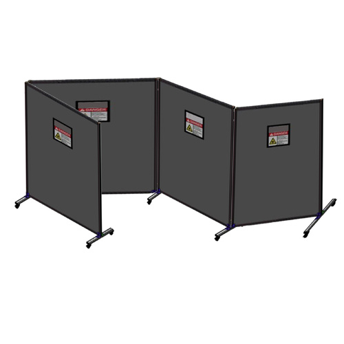 Gray Laser Welding Safety Screen with Wheels (1545mm x 2045mm)